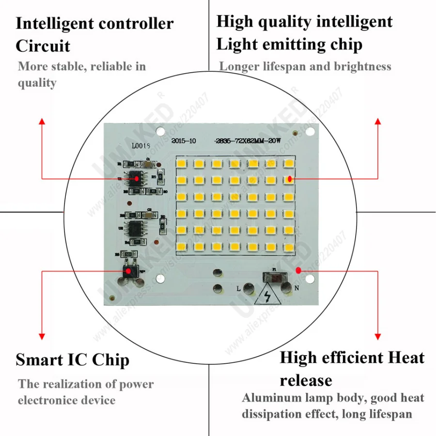 Реальный ватт 90 Вт 169x110 мм переменный ток 220 В PCB smd интегрированный IC драйвер не
