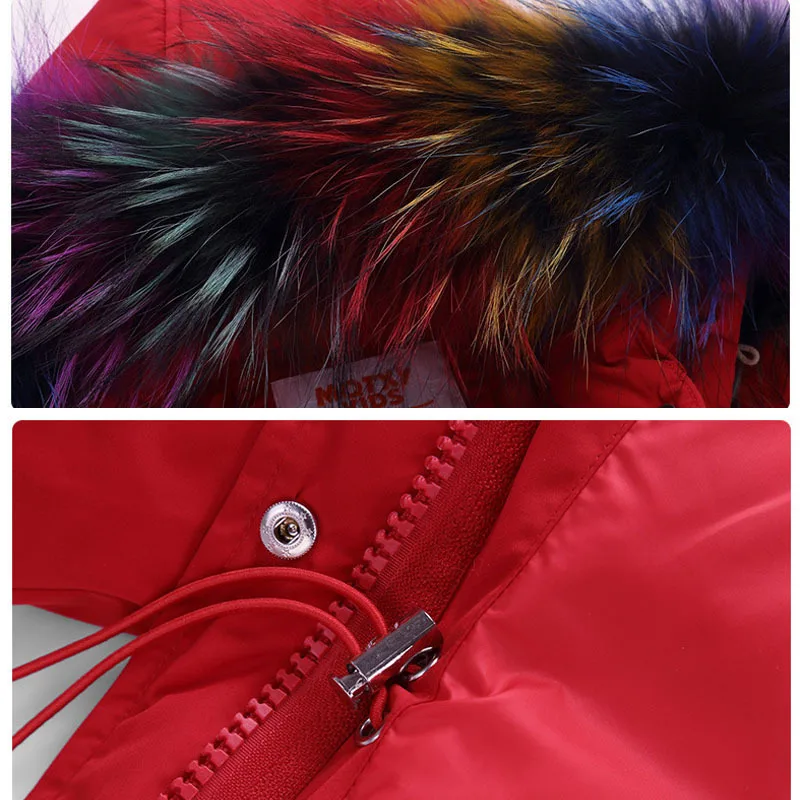 Зимняя куртка для маленьких девочек комплекты одежды 2018 года пуховое пальто с