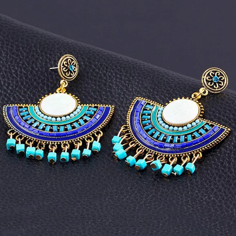 Fashion Glamour Vintage Bohemian Bead Earrings Ms. Openwork Flower Pendant | Украшения и аксессуары