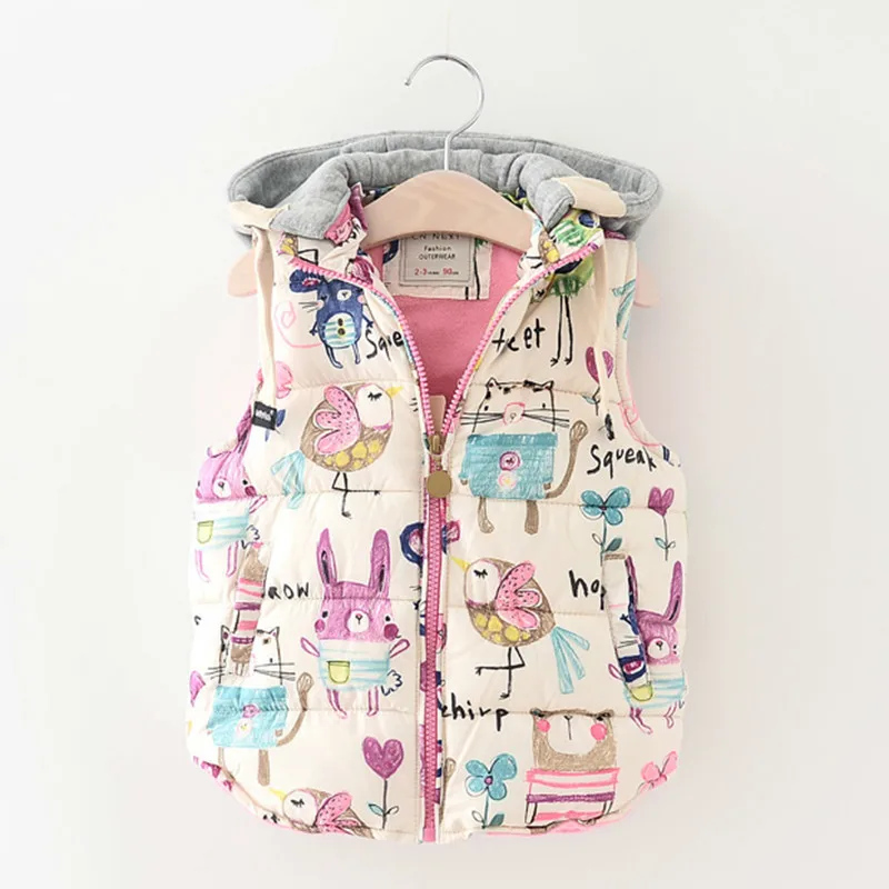 Новинка 2018 года зимний жилет для детей одежда зимние плотные куртки принцессы с