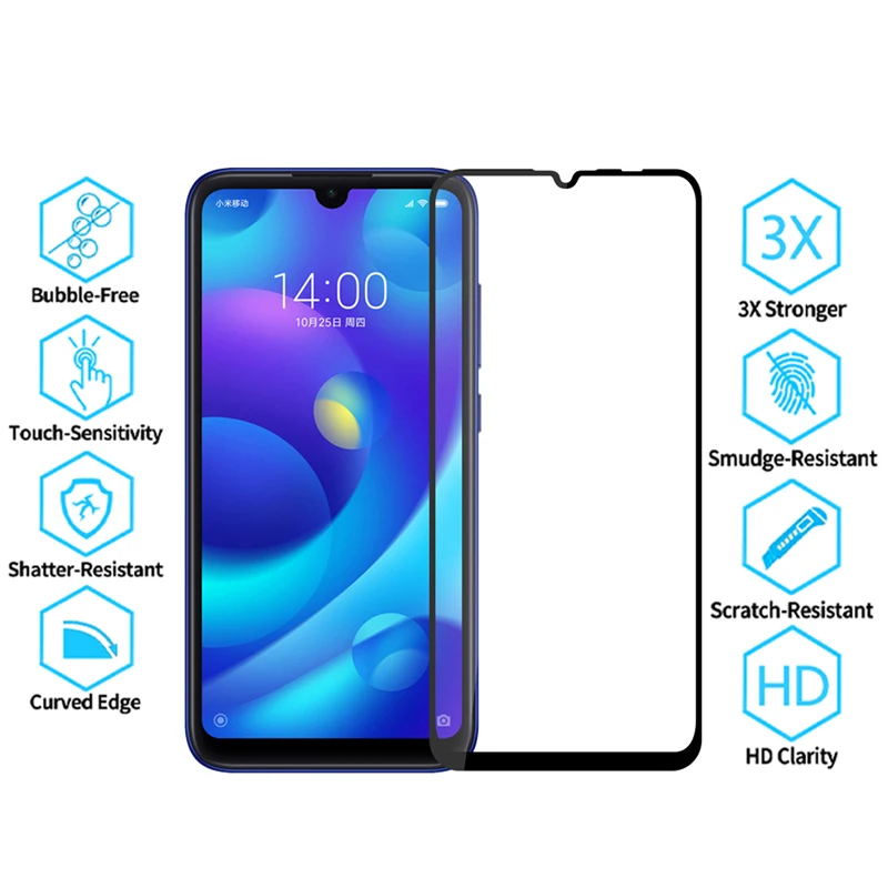 2.5D полное покрытие закаленное стекло для Xiaomi Play защитная пленка на экран mi play xiomi