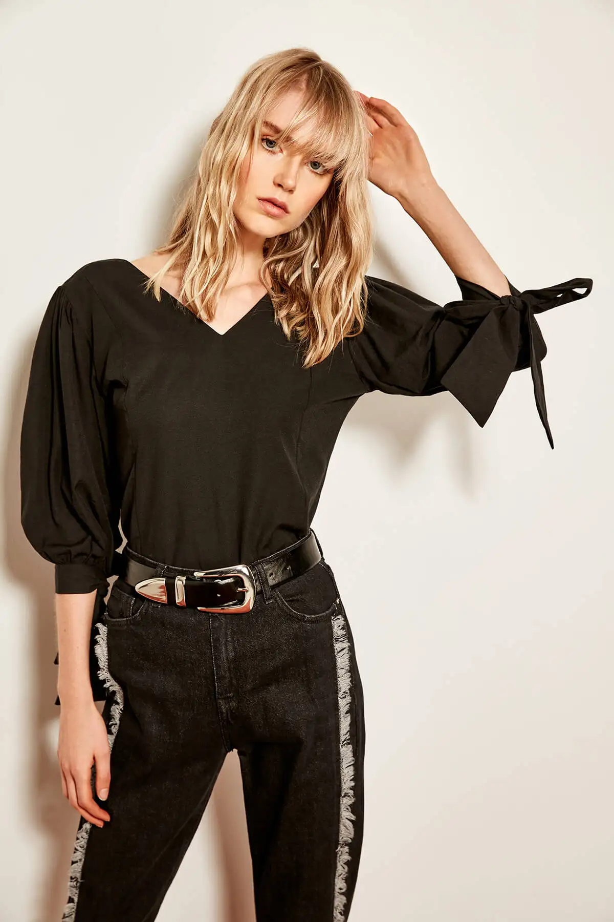 Trendyol черный связанные руки Топы TCLAW19OA0020| |