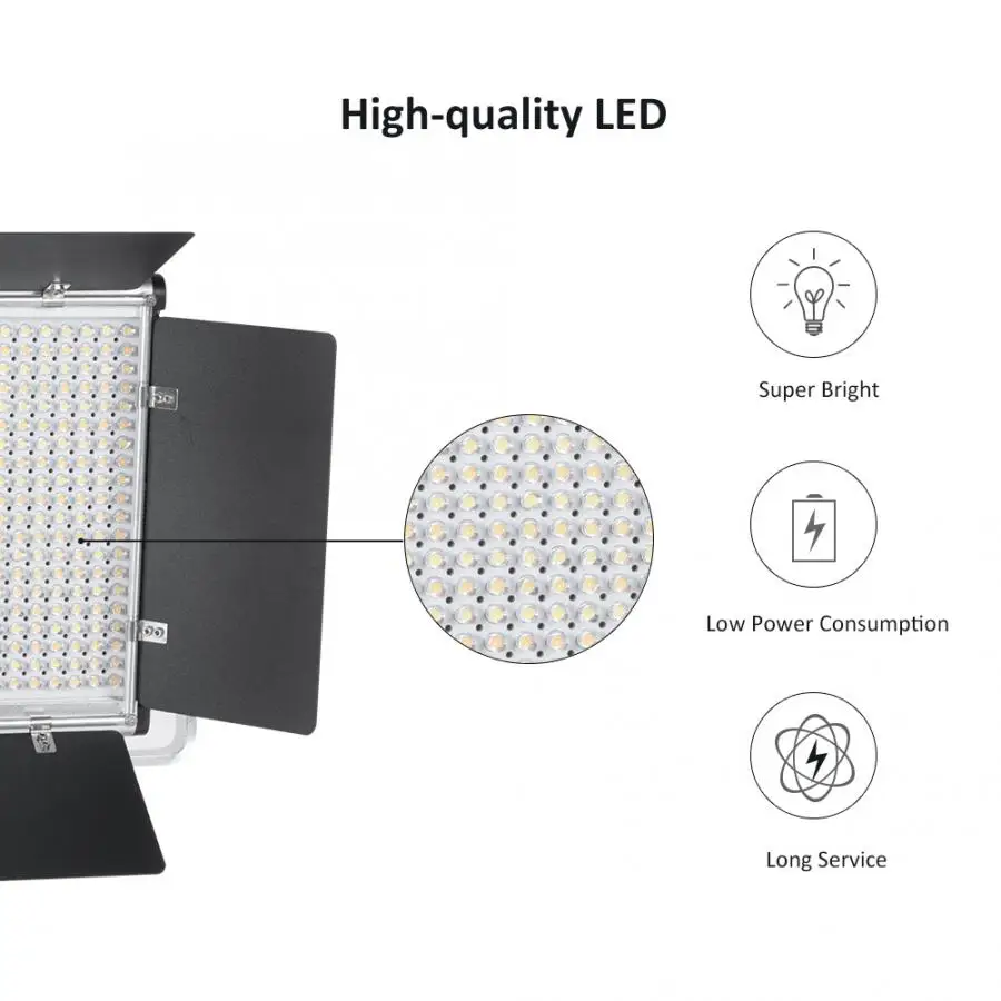 W660S 2 пакета LED видео свет 3200-5600K CRI 95 + со складной подставкой и сарай дверь |