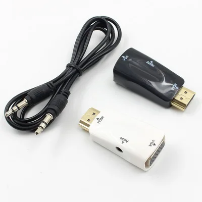 100 шт. HDMI-VGA адаптер конвертер кабель с аудио кабелем поддержка HD 1080P для Xbox X360 PS3 PS4