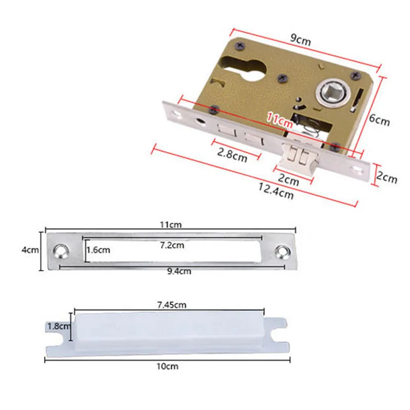 Новый простой сплав раздвижной дверной замок ручка Keyed защелка для двери