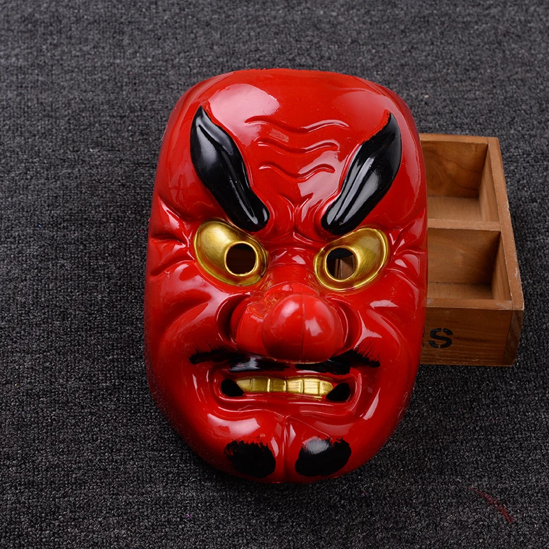 Пластиковая маска для Хэллоуина красная ужасная Tengu с длинным носом реквизит