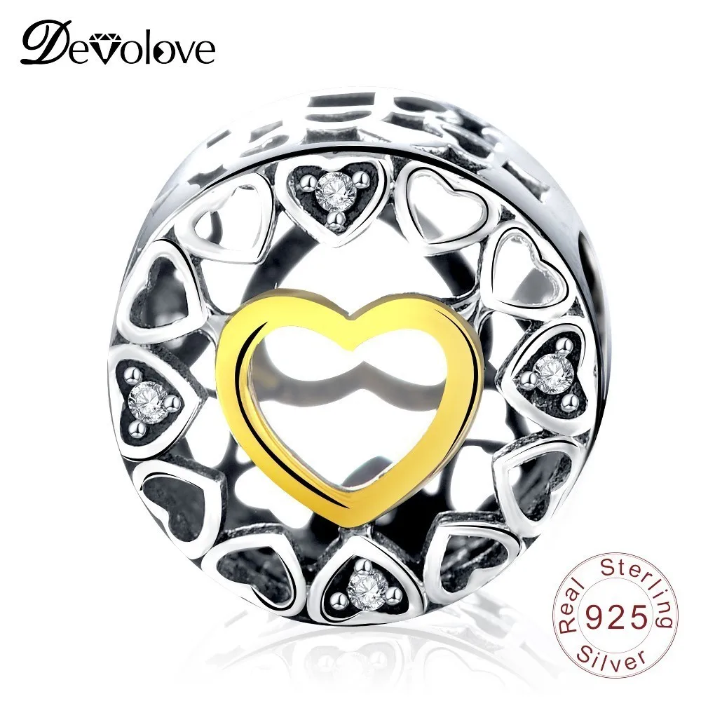 Devolove Новые Подвески стерлингового серебра 925 бусины для браслета Шарм Бусины Fit