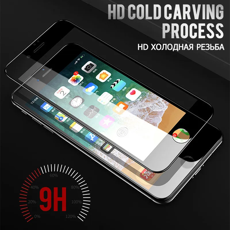 Защитное стекло 6D для iPhone 6 6s 7 Plus X XS MAX полное покрытие закаленное Защитная пленка