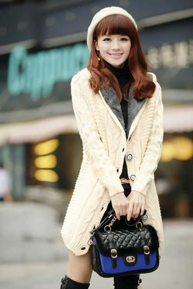 Big Size Loose And Cape Chaqueta Mujer Autumn Invierno Winter women Korean Kardigany Knitwear Uzun Long Sleeve Sweater |