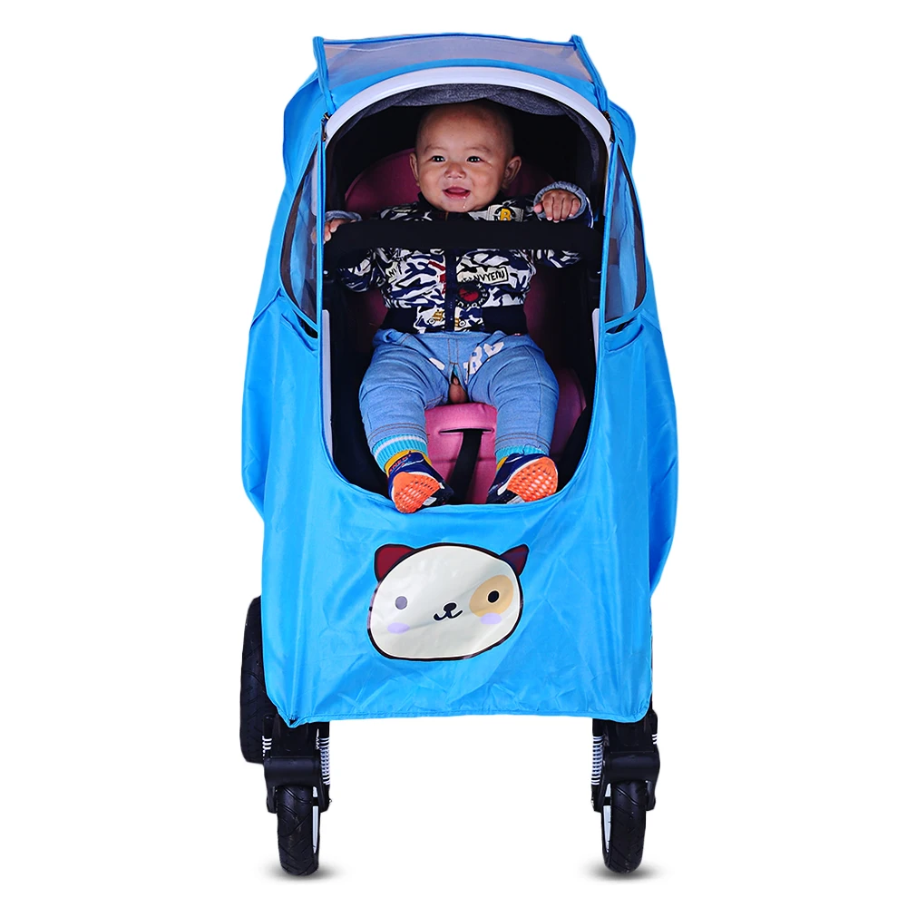 Baby Stroller Pushchair Pram Accessories Rain-Proof Wind-Proof Rain Cover For Outdoor Travel Cute Cartoon Pattern Parts | Мать и ребенок