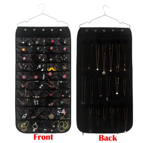Faroot подвесной органайзер для ювелирных изделий двухсторонняя 40 карманов 20 Magic Tape