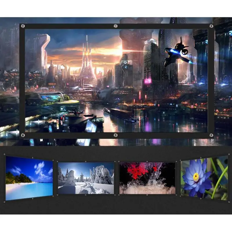 4/3 ткань быстро складывается стол висит экран для проектора с занавесом HD 3D