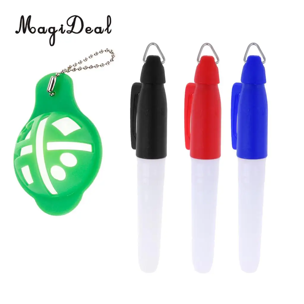 

Green Golf Ball Liner Drawing Marking Alignment Putting Tool Clip with 3Pcs Marker Pen