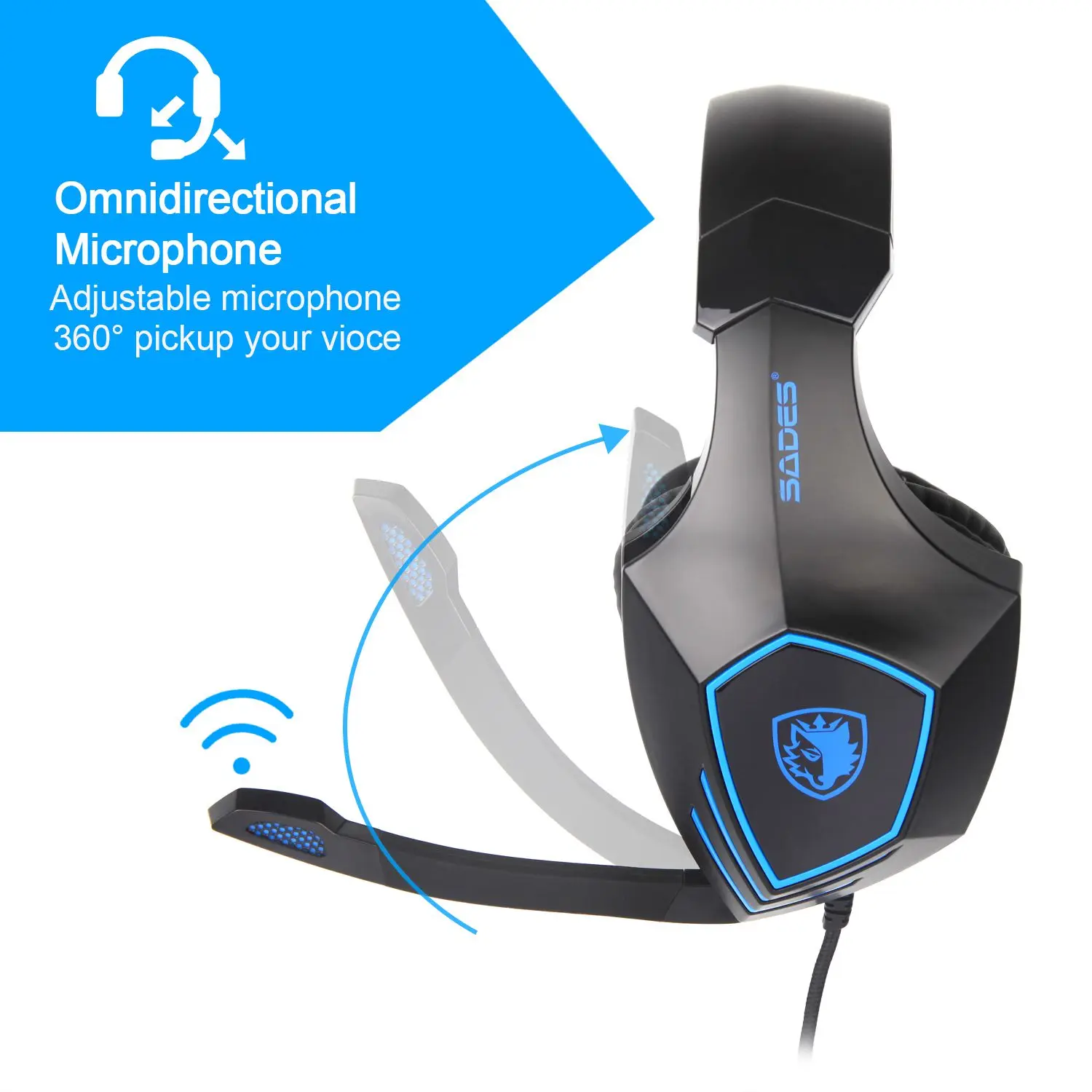SADES SA819 игровая гарнитура с кабелем 3 5 мм PC/XboxOne/PS4 наушники микрофоном регулятор