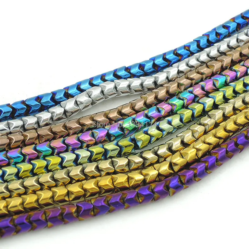 

6*6*4mm Titanium Colors Glossy Hematite Gear Beads 16 Inch Full Strand