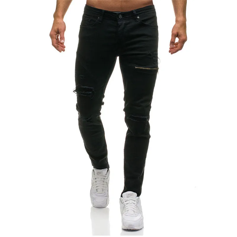 Высококачественные мужские Простые Супер обтягивающие эластичные джинсовые