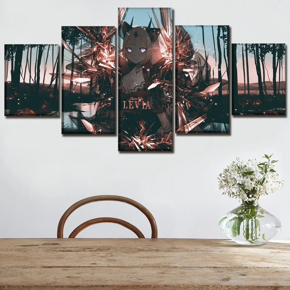 HD Печать холст Картина Wall Art Рамки домашний Декор 5 шт. аниме доводчики девушка