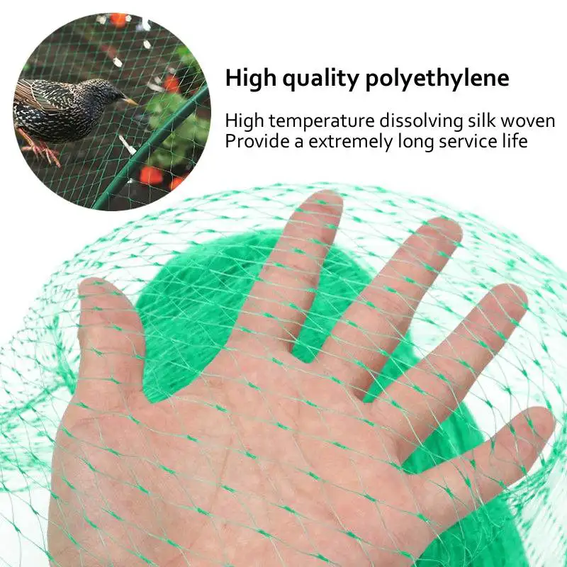 

Green 4x10m Heavy Anti Bird Net 150D Nylon Garden Anti Bird Netting Vegetables Pest Plant Fruit Crop Tree Garden Mesh Protect