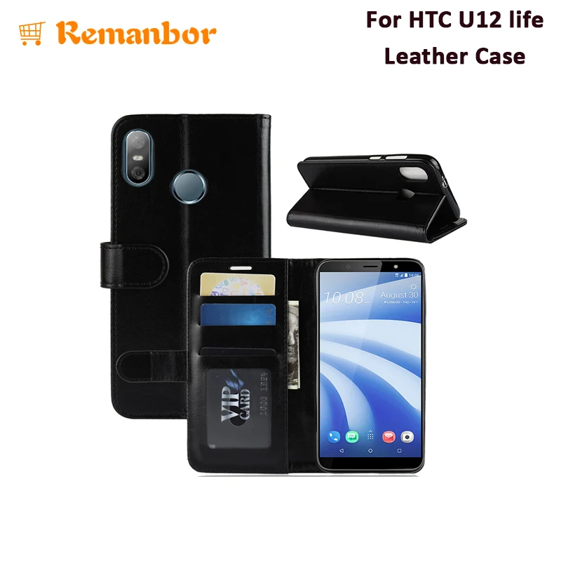 Remanbor для htc U12 жизни кожаный чехол скольжению флип бумажник с карты карман