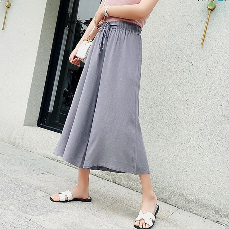 CHICEVER/весенние повседневные женские хлопковые льняные штаны на шнурке до