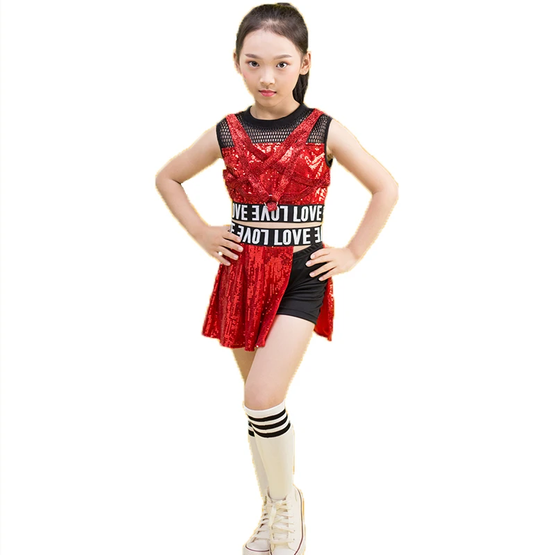 Songyuexia Children Performance Costume Jazz Hip-hop Suit Cheerleading Dance Walking Show Costume