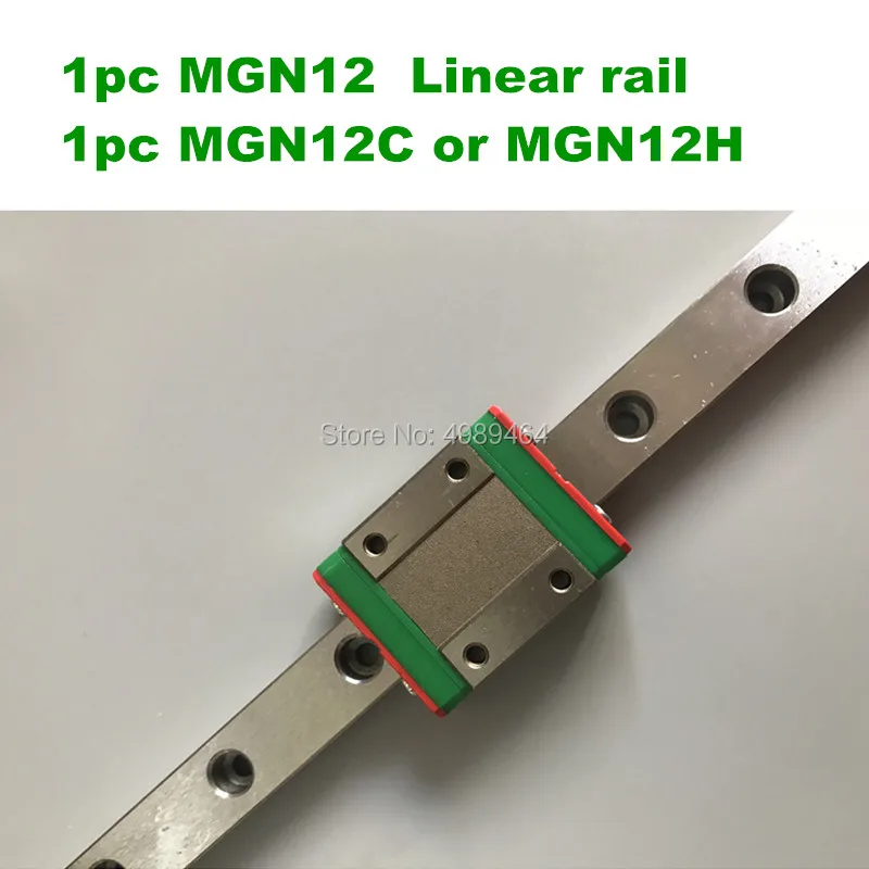 Бесплатная доставка 12 мм линейная направляющая MGN12 L = 100 200 300 350 400 450 500 550 600 + MGN12C или