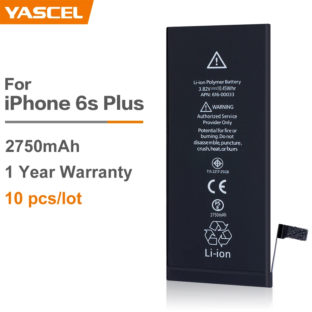 10 шт/партия 2750 mAh 3 82 V литий ионная Мобильная батарея для iPhone 6s Plus оригинальная