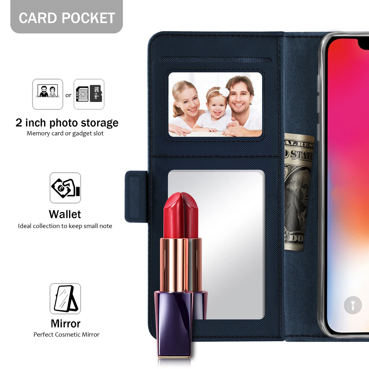 Чехол для iPhone Xs Max из искусственной кожи с откидной подставкой чехол-кошелек