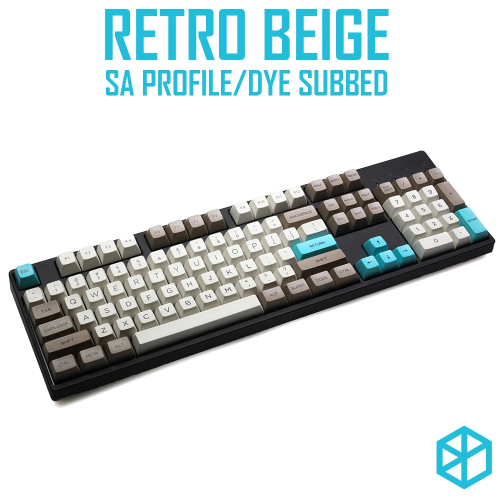Ретро бежевый sa профиль краситель Sub Keycap комплект серый голубой цвет толстые PBT