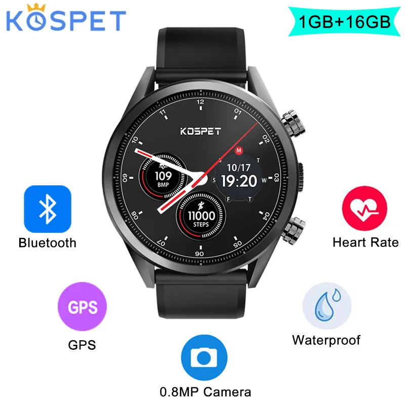 Kospet надеюсь Lite 4G Smartwatch телефон Android 7 1 4 ядра 25 GHz GB Оперативная память 16 Гб