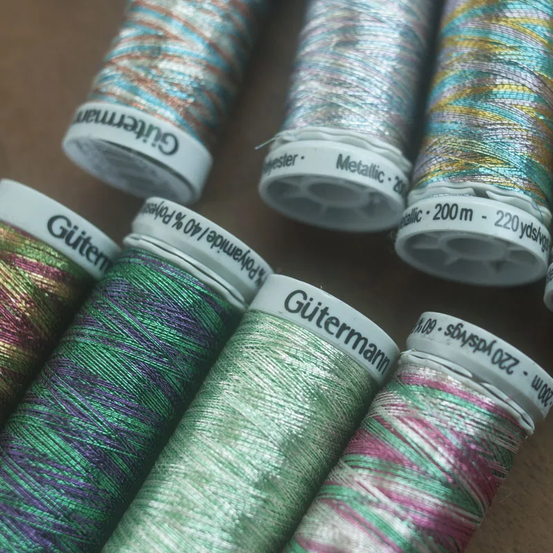 Французская вышивка Металлическая Вышивка немецкий Gutermann градиентная
