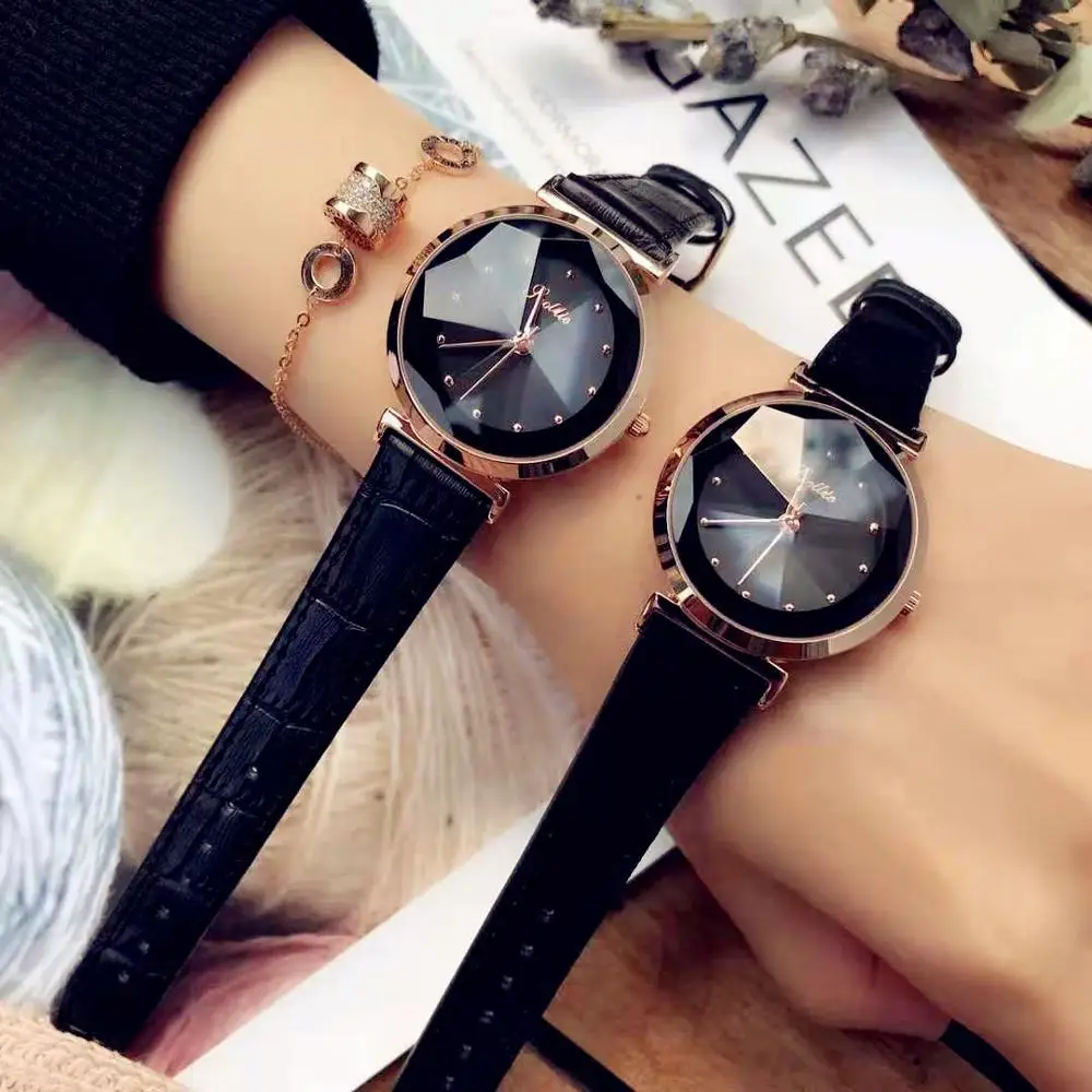 Женские кварцевые часы с бриллиантами простые римские ремешком на веревочке для