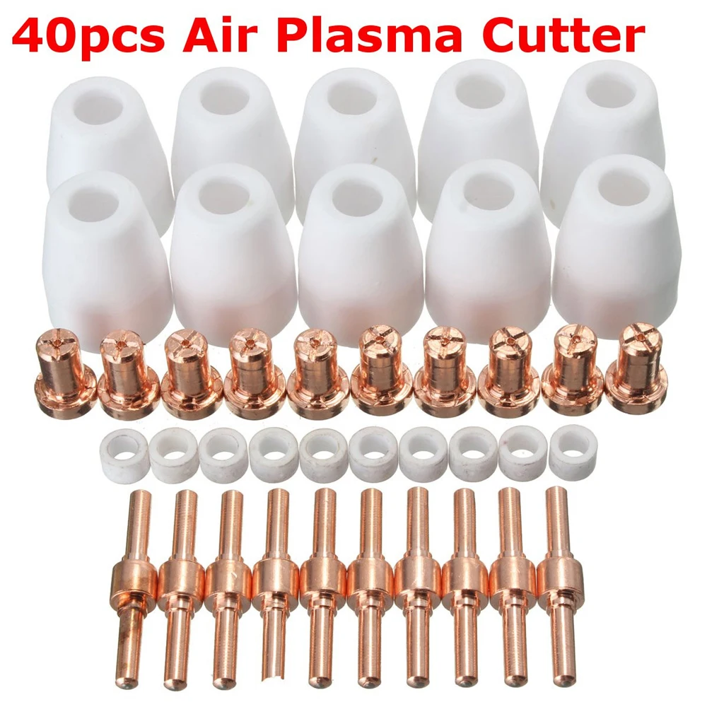 

40Pcs Plasma Cutter Torch Electrode Accessory Tips For PT-31 CUT40 CUT50 Kit Air Plasma Cutter Electrodes