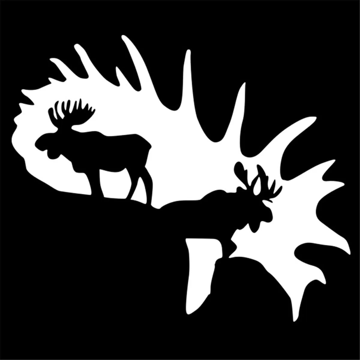 Moose In Antler Рог автомобиль наклейки на стены дома стекло окно дверь ноутбук машину