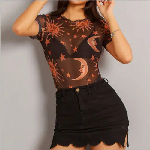 Женские футболки женские летние прозрачные сетчатые Топы прозрачная рубашка с