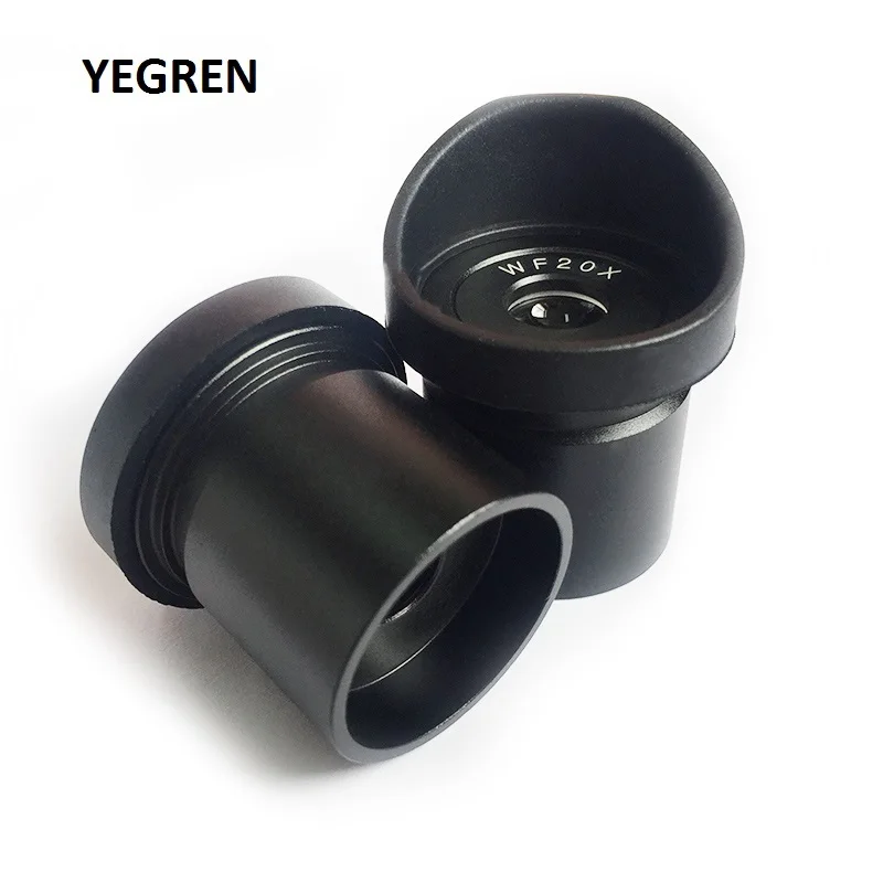 

One Pair WF20X Eyepiece Optical Lens for Stereo Microscope Mounting Diameter 30 or 30.5 mm Wide Field View 10mm Rubber Eye Cups