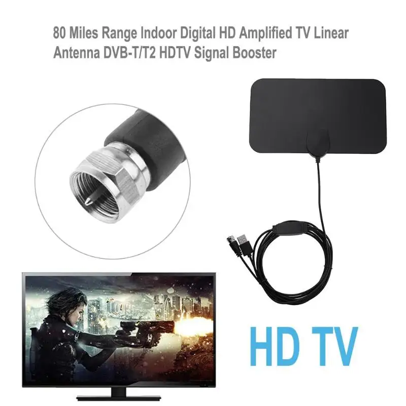 Обувь на плоской подошве 1080P HD ТВ большой Усиленная комнатная цифровая антенна с