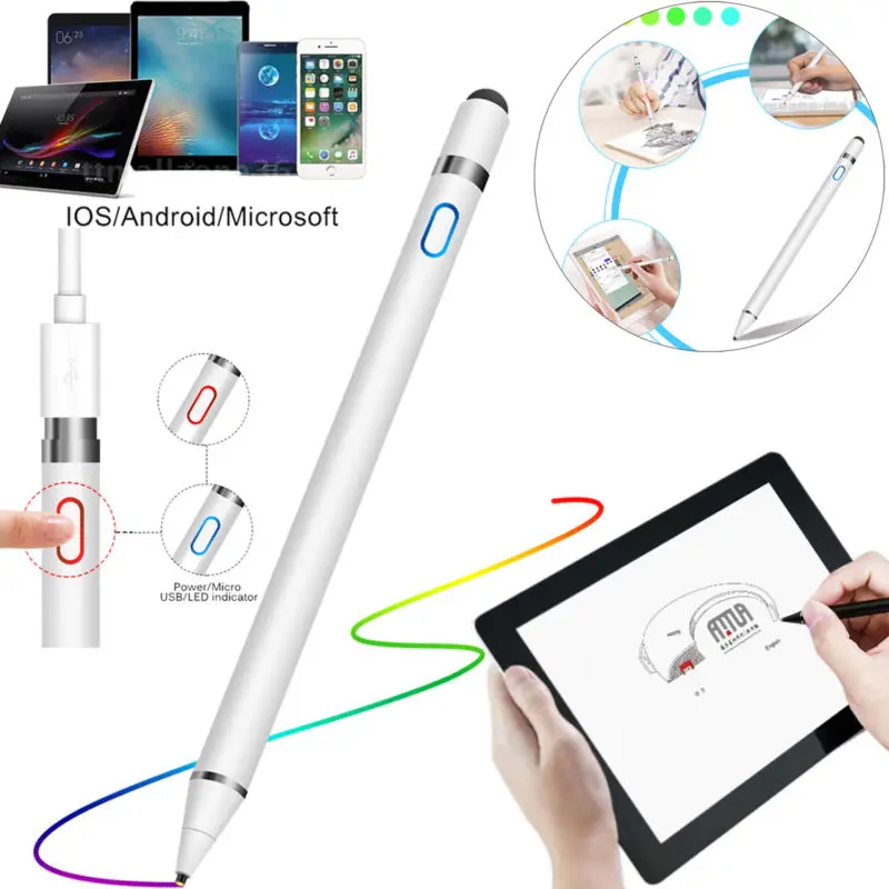 Цифровой активный стилус Карандаш для сенсорного экрана Apple iPad ультра тонкий