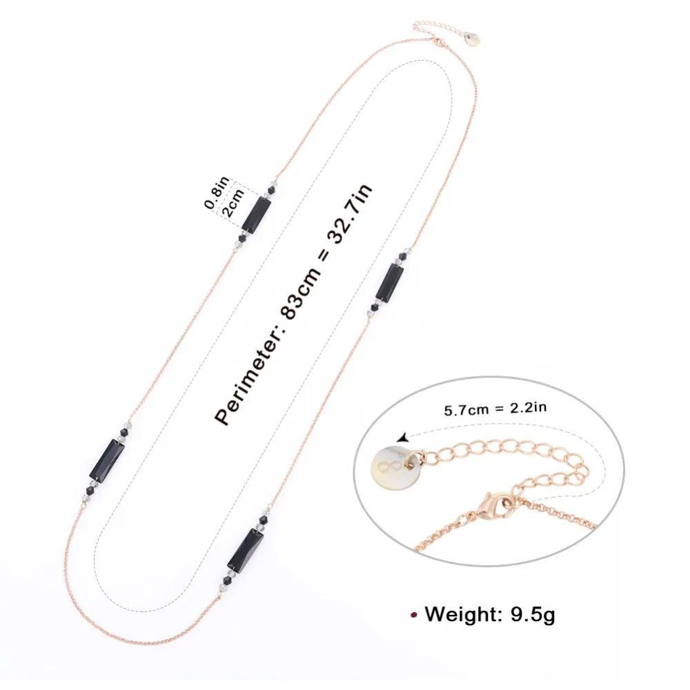 

Badu Gold Chain Stainless Steel Necklace Four Color Crystal Long Chain Necklace Gift for Girls Christmas Party Jewelry