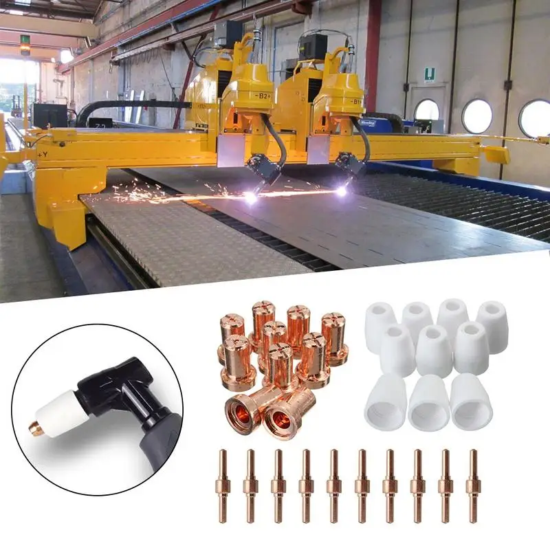 40PCs PT-31 LG-40 Air Plasma Cutter Tip Nozzle Electrode Extended Cutting Consumable For CUT-50 CUT-40D | Инструменты