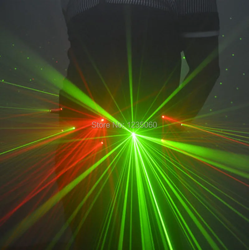 WYY вечерние Танцы сценический светильник костюмы зеленый лазер ремни красные