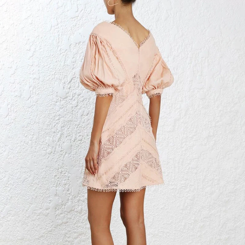 VGH вышивка ТРАПЕЦИЕВИДНОЕ ПЛАТЬЕ женские модные новые платья с v образным вырезом