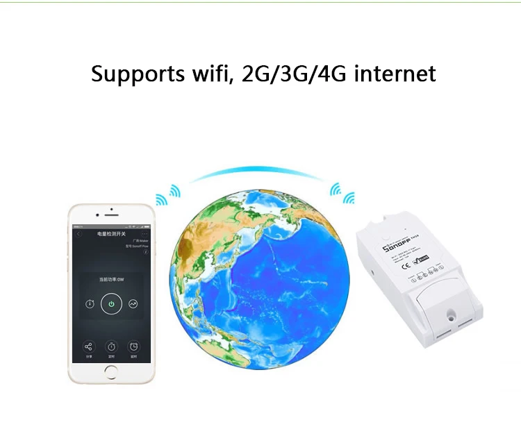 Умный Wifi переключатель Sonoff Pow R2 с измерением энергопотребления в реальном