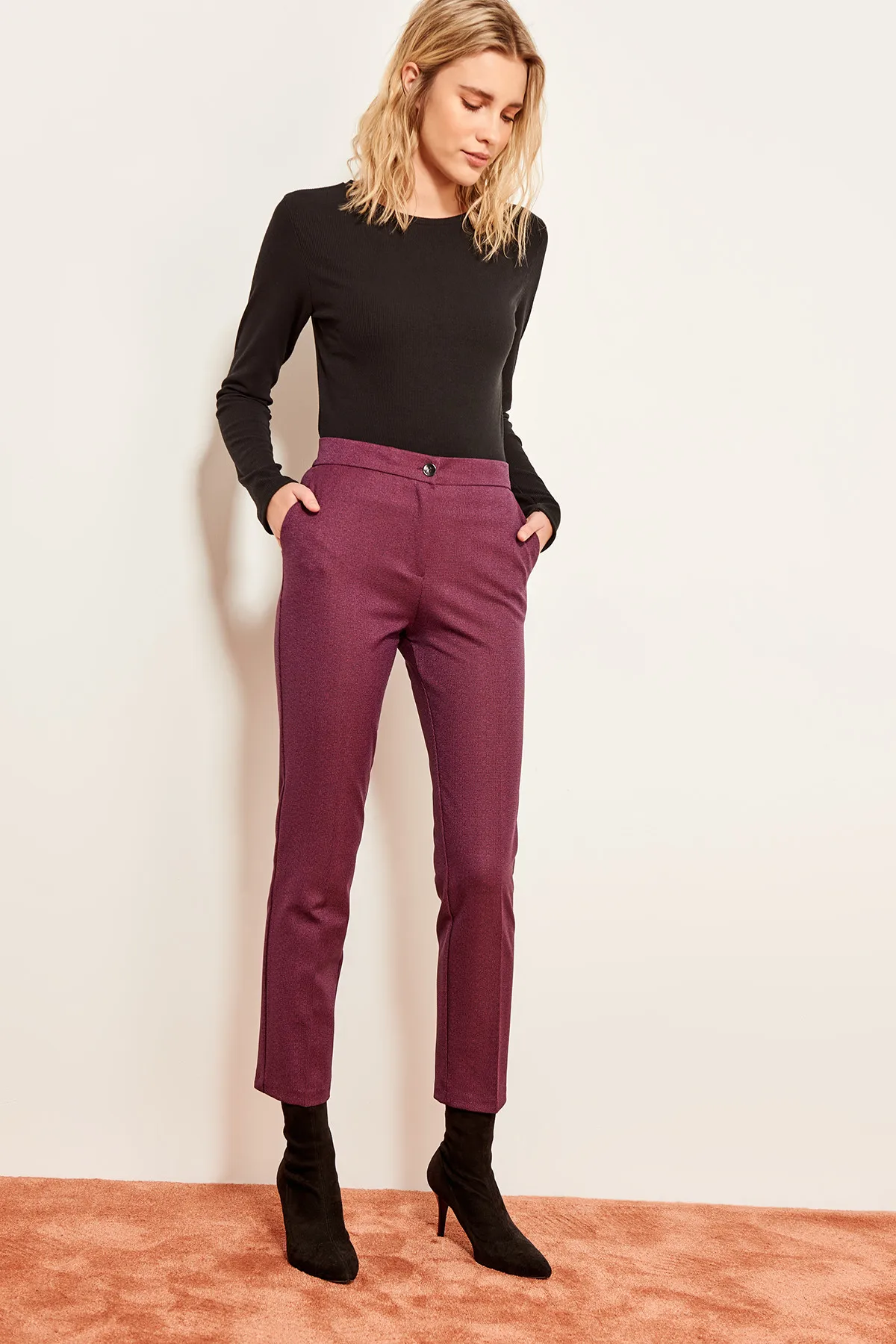 Trendyol сигареты брюки фиолетовый TOFSS19OV0002|Брюки| |