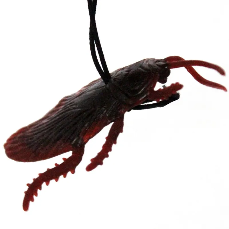 

10 pcs Tricky Toy Scary Cockroach Emulsion for Halloween Party Soft Stretchy Hanging Decoration Pendant Accessories Blackbeetle