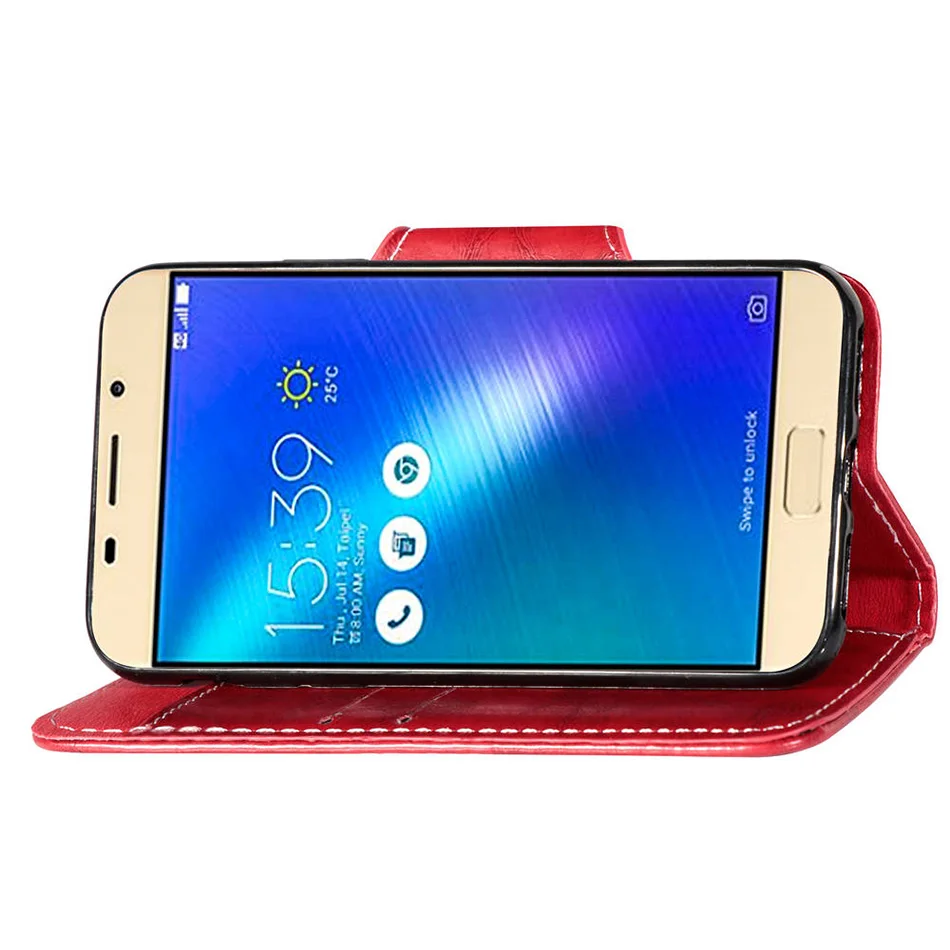 Чехол-бумажник из искусственной кожи с откидной крышкой для Asus Zenfone 3s Max ZC521TL