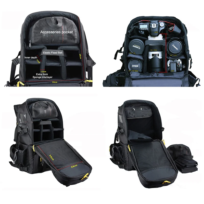 Вместительная Сумка для DSLR камеры водонепроницаемый рюкзак путешествий