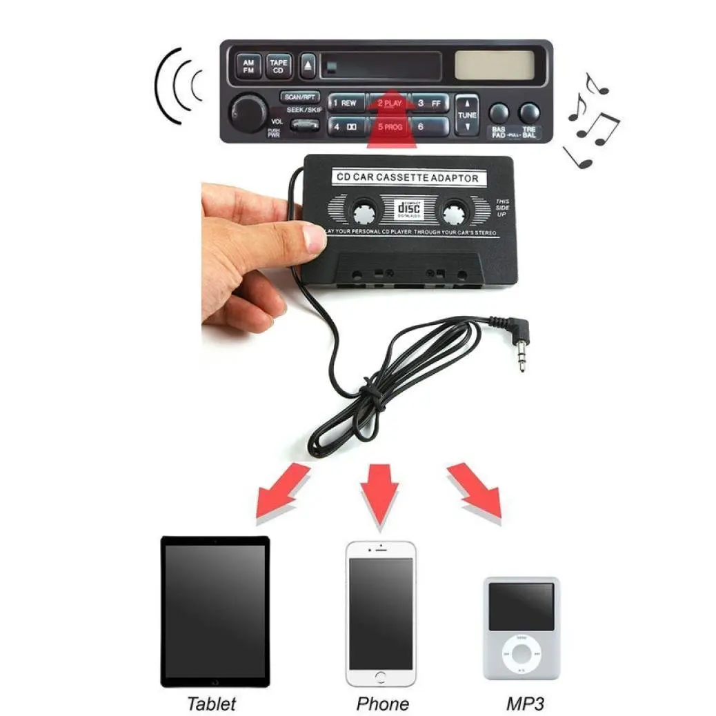 FFYY-3.5mm AUX автомобильная аудио Кассетная лента адаптер передатчики для MP3 IPod CD MD iPhone
