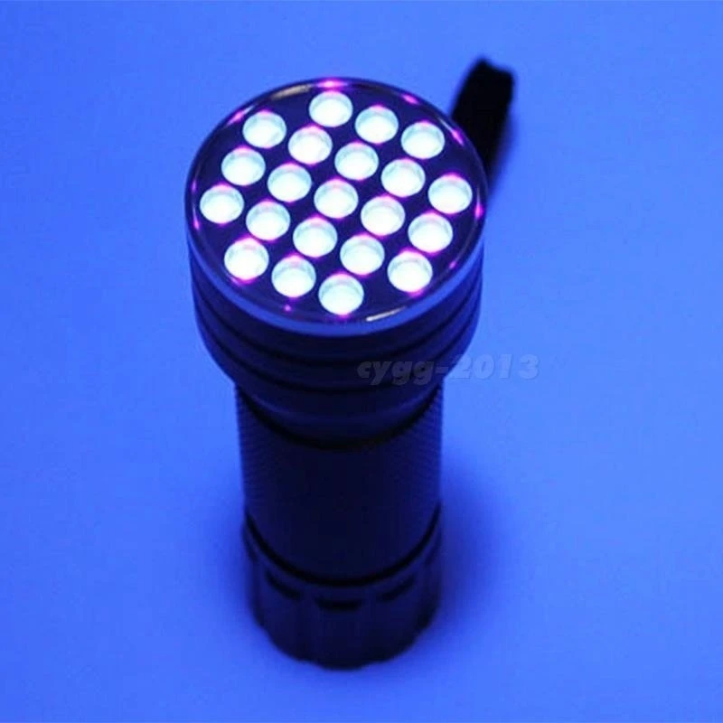 УФ ультрафиолетовый 21 светодиодный фонарик Blacklight алюминиевый фонарь лампа