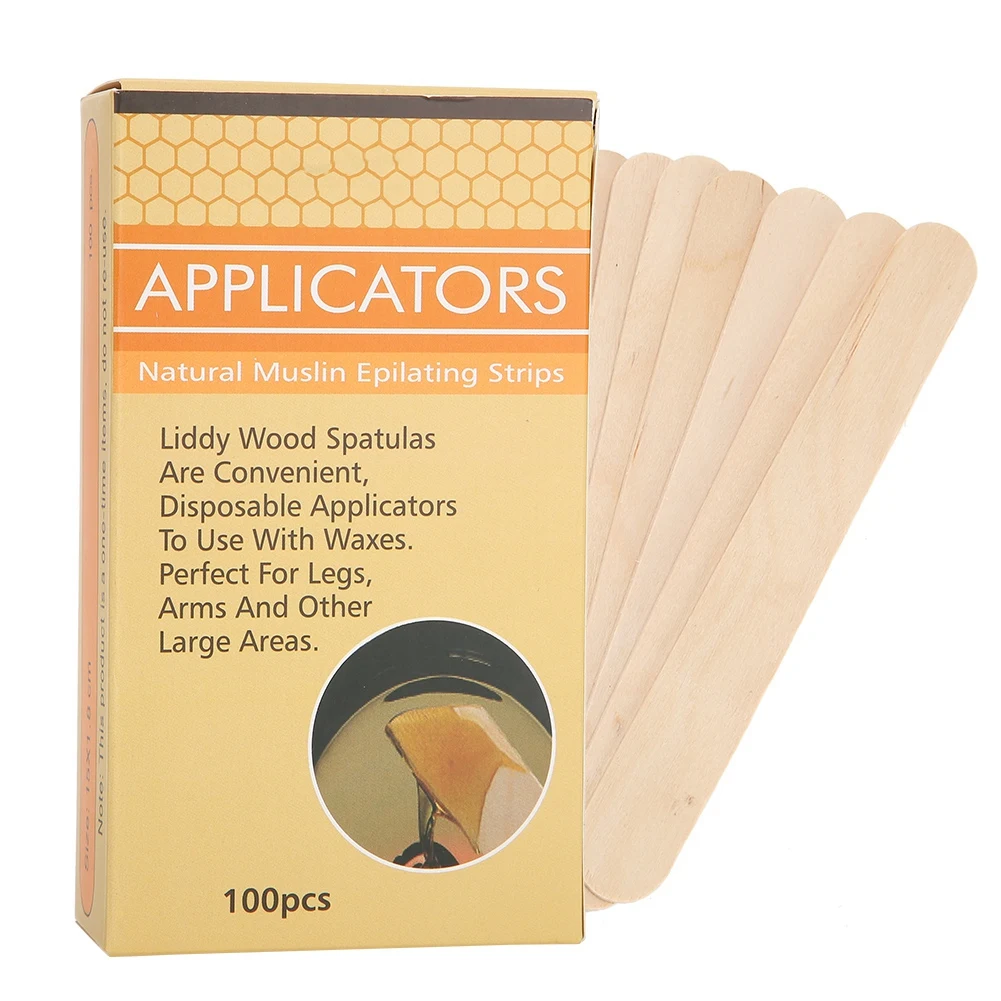

10PCS Waxing Wax Wooden Disposable Bamboo Sticks Spatula Tongue Depressor Kit Beauty Tool Hair Removal Cream Depilatory